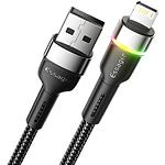 Фото Кабель ESSAGER Colorful LED Black (EXCL-XCDA01) USB-A/Lightning, 2м, 2.4A #1