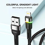 Фото Кабель ESSAGER Colorful LED Black (EXCL-XCDA01) USB-A/Lightning, 2м, 2.4A #3