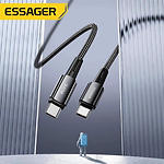 Изображение Кабель ESSAGER Sunset Grey (EXCTT3-CG0G-P) Type-C/Type-C, 1м, 240W #5 Фото Кабель ESSAGER Sunset Grey (EXCTT3-CG0G-P) Type-C/Type-C, 1м, 240W #5