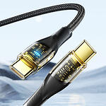 Кабель ESSAGER Interstellar Transparent Black (EXCTT1-XJA01-P) Type-C/Type-C, 2м, 100W - фото