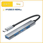 Концентратор HUB USB 3.1 Essager Fengyang 4 in 1 Splitter (EHBC04-FY0G-P) Type-C --> 4 * USB2.0-A - фото