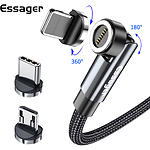 Изображение Кабель ESSAGER Universal 540 Ratate Magnetic Grey (EXCCXL-WX0G) USB-A/Lightning, 1м, 3A Фото Кабель ESSAGER Universal 540 Ratate Magnetic Grey (EXCCXL-WX0G) USB-A/Lightning, 1м, 3A