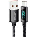 Кабель ESSAGER Enjoy LED Digital Display Black (EXCT-XYA01-P) USB-A/Type-C, 2м, 100W - фото