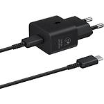 Сетевое ЗУ Samsung Travel Adapter EP-T2510XBEGEU Black, USB-C, PD 25W, Type-C cable - фото