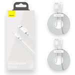 Фото Кабель Baseus TZCALZJ-02 Simple Wisdom Kit, комплект 2шт, USB/Lightning 1.5м White 2.4A #4