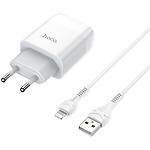 Изображение Сетевое ЗУ Hoco C73A Glorious dual White (6931474713056) , 2*USB-A, 2.4А + Cable Lightning Фото Сетевое ЗУ Hoco C73A Glorious dual White (6931474713056) , 2*USB-A, 2.4А + Cable Lightning