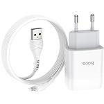 Изображение Сетевое ЗУ Hoco C73A Glorious dual White (6931474713056) , 2*USB-A, 2.4А + Cable Lightning #3 Фото Сетевое ЗУ Hoco C73A Glorious dual White (6931474713056) , 2*USB-A, 2.4А + Cable Lightning #3
