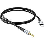 Фото Звуковой переходник HOCO UPA22 Black (6931474769473) Lightning male на 3.5mm male Audio cable 1м #2