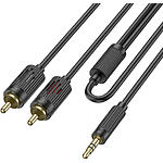 Изображение Кабель HOCO UPA28 Black (6942007607759) Аудио 3.5mm джек / 2 * RCA тюльпан, 1.5м #1 Фото Кабель HOCO UPA28 Black (6942007607759) Аудио 3.5mm джек / 2 * RCA тюльпан, 1.5м #1