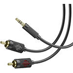 Изображение Кабель HOCO UPA28 Black (6942007607759) Аудио 3.5mm джек / 2 * RCA тюльпан, 1.5м #3 Фото Кабель HOCO UPA28 Black (6942007607759) Аудио 3.5mm джек / 2 * RCA тюльпан, 1.5м #3