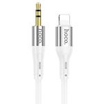 Звуковой переходник HOCO UPA22 White (6931474769480) Lightning male на 3.5mm male Audio cable 1м - фото