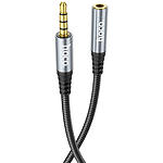 Изображение Кабель HOCO UPA20 Gray (6931474762160) Аудио 4-pin 3,5mm джек/3,5mm разъем, 2м, удлинитель Фото Кабель HOCO UPA20 Gray (6931474762160) Аудио 4-pin 3,5mm джек/3,5mm разъем, 2м, удлинитель