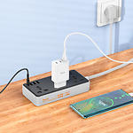 Изображение Фильтр-удлинитель сетевой HOCO AC8A Storm 1.5m Black, 3-розетки, CHARGER 3*USB-A, USB-C, 30W #3 Фото Фильтр-удлинитель сетевой HOCO AC8A Storm 1.5m Black, 3-розетки, CHARGER 3*USB-A, USB-C, 30W #3
