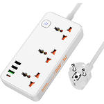 Изображение Фильтр-удлинитель сетевой HOCO AC8A Storm 1.5m White, 3-розетки, CHARGER 3*USB-A, USB-C, 30W #1 Фото Фильтр-удлинитель сетевой HOCO AC8A Storm 1.5m White, 3-розетки, CHARGER 3*USB-A, USB-C, 30W #1