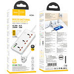 Изображение Фильтр-удлинитель сетевой HOCO AC8A Storm 1.5m White, 3-розетки, CHARGER 3*USB-A, USB-C, 30W #5 Фото Фильтр-удлинитель сетевой HOCO AC8A Storm 1.5m White, 3-розетки, CHARGER 3*USB-A, USB-C, 30W #5