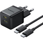 фото Мережевий ЗП Baseus P1011160A113-01 Black Palm Fast Charger, 60W, USB-A + Type-C, кабель Type-C
