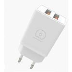 Сетевое ЗУ WUW-C155, 2*USB-A, 3.1A, 15W, White - фото