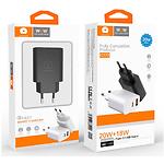 Изображение Сетевое ЗУ WUW-C172 (6972573335381) USB-A + USB-C, 18W QC3.0, PD 20W, Black #1 Фото Сетевое ЗУ WUW-C172 (6972573335381) USB-A + USB-C, 18W QC3.0, PD 20W, Black #1