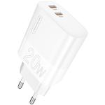 Фото Сетевое ЗУ WUW-C193 (6972573336616) 2*USB-C, PD 20W, White