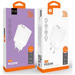 Фото Сетевое ЗУ WUW-C193 (6972573336616) 2*USB-C, PD 20W, White #1