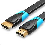 Изображение Кабель Vention (VAA-B02-L150) 1.5м Flat, Black, HDMI to HDMI, v2.0 4K HD Фото Кабель Vention (VAA-B02-L150) 1.5м Flat, Black, HDMI to HDMI, v2.0 4K HD