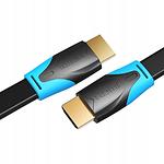 Изображение Кабель Vention (VAA-B02-L150) 1.5м Flat, Black, HDMI to HDMI, v2.0 4K HD #1 Фото Кабель Vention (VAA-B02-L150) 1.5м Flat, Black, HDMI to HDMI, v2.0 4K HD #1