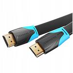 Изображение Кабель Vention (VAA-B02-L150) 1.5м Flat, Black, HDMI to HDMI, v2.0 4K HD #3 Фото Кабель Vention (VAA-B02-L150) 1.5м Flat, Black, HDMI to HDMI, v2.0 4K HD #3