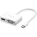 Концентратор HUB USB 3.1 UGREEN MM123 White (UGR-30843) Type-C --> HDMI + VGA - фото