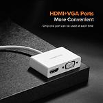 Фото Концентратор HUB USB 3.1 UGREEN MM123 White (UGR-30843) Type-C --> HDMI + VGA #4
