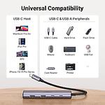 Фото Концентратор HUB USB 3.1 UGREEN CM473 Gray (UGR-15395) Type-C --> 2*USB 3.0 + 2*Type-C 3.0 #4