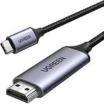 Кабель UGREEN MM142 (UGR-50570) 1.5м, Gray-Black, Type-C THUNDERBOLT 3 / HDMI, 4K HD 60Hz - фото