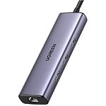 Концентратор HUB USB 3.1 UGREEN CM512 Gray (UGR-15598) Type-C --> HDMI+ RJ45+ 3*USB 3.0 + PD Type-C - фото