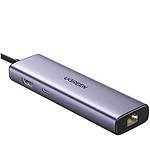 Фото Концентратор HUB USB 3.1 UGREEN CM512 Gray (UGR-15598) Type-C --> HDMI+ RJ45+ 3*USB 3.0 + PD Type-C #2