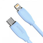 Фото Кабель Baseus CAGD020103 Jelly Liquid Silica Gel Fast Charging Data Type-C/Lightning, 2м, Blue, 20W #2