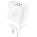 Фото Сетевое ЗУ WUW-C222, 2*USB-A, 12W, 2.4A, White