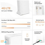 Фото Модем/Маршрутизатор Mercusys MB130-4G, WiFi-4G LTE, AC1200 802.11b/g/n/ac, LAN/WAN, 1 nano-SIM #3