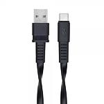 Кабель RIVACASE PS6002 BK12 USB 2.0 Type-C/USB-A 2.0, 1.2м, плоский, чёрный - фото