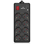 Изображение Фильтр-удлинитель сетевой REAL-EL RS-Protect 805 3m Black (EL122300043) 8 розеток Фото Фильтр-удлинитель сетевой REAL-EL RS-Protect 805 3m Black (EL122300043) 8 розеток