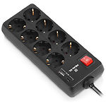 Изображение Фильтр-удлинитель сетевой REAL-EL RS-Protect 805 3m Black (EL122300043) 8 розеток #3 Фото Фильтр-удлинитель сетевой REAL-EL RS-Protect 805 3m Black (EL122300043) 8 розеток #3