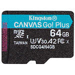 Фото microSD XC 64Gb Kingston Canvas Go! Plus U3 A2 V30 C10 (SDCG4/64GBSP) R200MB/s без переходника