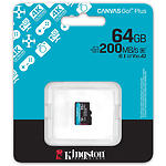 Фото microSD XC 64Gb Kingston Canvas Go! Plus U3 A2 V30 C10 (SDCG4/64GBSP) R200MB/s без переходника #1