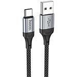 Изображение Кабель HOCO X102 Black (6942007608770) USB/Type-C, 1м, 3A, nylon/aluminum Фото Кабель HOCO X102 Black (6942007608770) USB/Type-C, 1м, 3A, nylon/aluminum