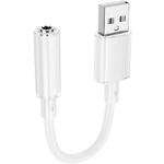 Sound Card BOROFONE BV22 (6941991117022) White USB-A male на 3.5mm female Audio - фото