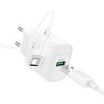 Изображение Сетевое ЗУ Hoco C140A Smart White (6942007627818) 1*USB-A, QC3.0, 18W + Cable micro-USB #2 Фото Сетевое ЗУ Hoco C140A Smart White (6942007627818) 1*USB-A, QC3.0, 18W + Cable micro-USB #2