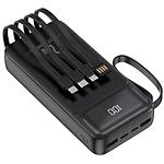 Зовнішній акумулятор Power Bank WUW Y200 Black, 20000mAh, PD 22.5W,cable USB-A/Micro/Type-C/Lightnin - фото