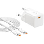 фото Мережевий ЗП Baseus P10110909213-01 White, GaN5 Fast Charger, Type-C, PD 25W + Type-C cable