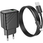 Фото Сетевое ЗУ Hoco CS21A Black (6942007609890) USB-A, QC3.0, 18W + Cable micro-USB #5