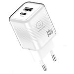 Изображение Сетевое ЗУ WUW-C228, GaN, USB-A + USB-C, PD 30W, White Фото Сетевое ЗУ WUW-C228, GaN, USB-A + USB-C, PD 30W, White