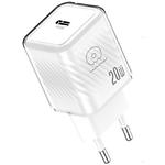 Изображение Сетевое ЗУ WUW-C225, GaN, USB-C, PD 20W, White Фото Сетевое ЗУ WUW-C225, GaN, USB-C, PD 20W, White