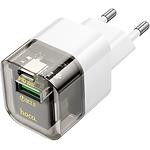 фото Мережевий ЗП Hoco C131A Platinum White (6942007609821) USB-A + Type-C, QC3.0, PD30W
